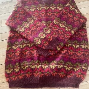 Fuzzy wool colorful knit sweater- united colours